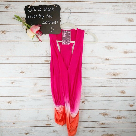 Young Fabulous & Broke Tops - Young Fabulous Broke Top Size S Dip Dye Drape